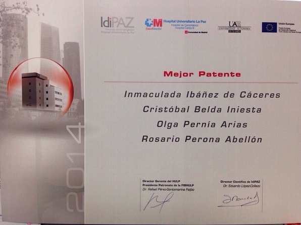 Premio IdiPaz patente cáncer pulmón